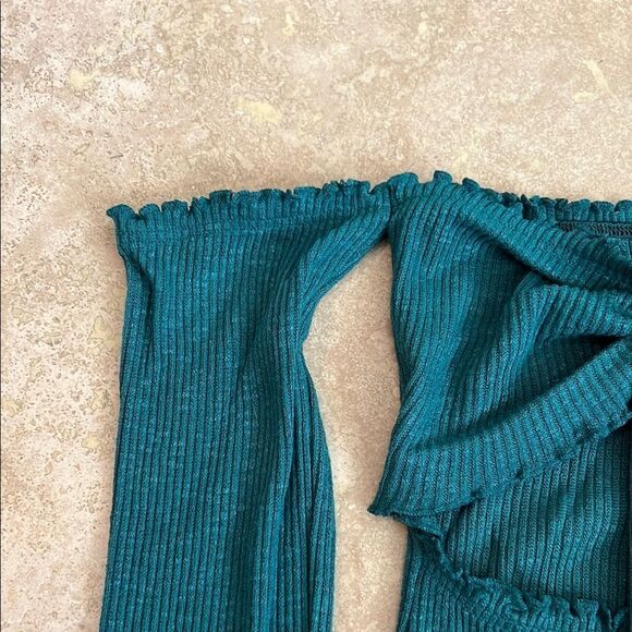 Fashionnova Teal Off-Shoulder Dress - Picture 3 of 6